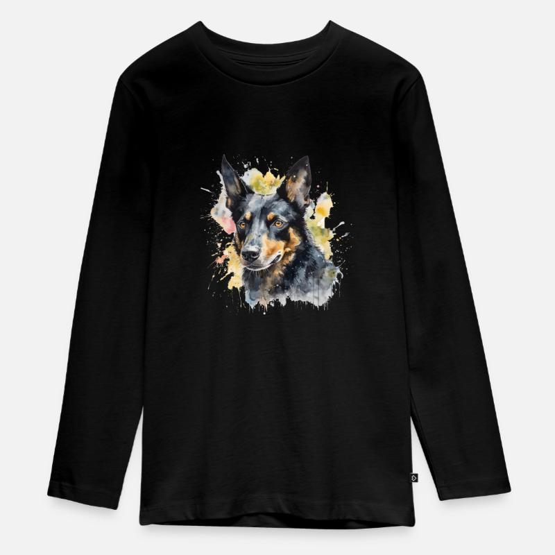 Kelpie australien - T-shirt manches longues Premium Ado - noir