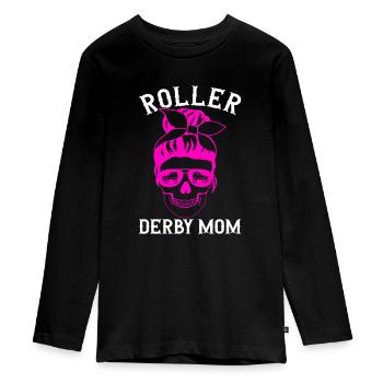 Roller derby - Teenager Premium Organic Long Sleeve Shirt - black - Front - AI Model Kid Female (0cm)