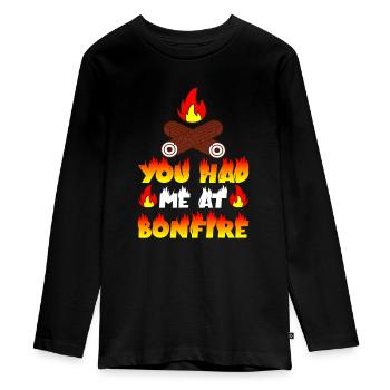 You Had Me At Bonfire 3 - Teenager Premium Organic Long Sleeve Shirt - black - Front - AI Model Kid Female (0cm)