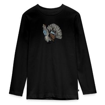 Capercaillie I Chicken bird capercaillie motif for hunter - Teenager Premium Organic Long Sleeve Shirt - black - Front - AI Model Kid Female (0cm)