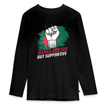 Pas bangladais mais un drapeau bangladais favorable - T-shirt manches longues Premium Ado - noir - Devant - AI Model Kid Female (0cm)