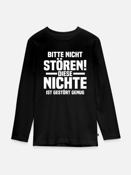 Nichte - Teenager Premium Bio Langarmshirt - Schwarz