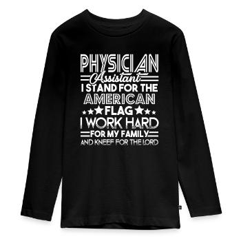 Physician Assistant Physician Assistant Stand For - Teenager Premium Organic Long Sleeve Shirt - black - Front - AI Model Kid Female (0cm)
