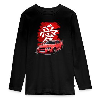 Jdm / Tuning / Turbocompresseur / Jantes / Chiptuning - T-shirt manches longues Premium Ado - noir - Devant - AI Model Kid Female (0cm)