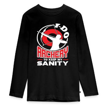 Archery I Do Archery To Keep My Sanity - Teenager Premium Organic Long Sleeve Shirt - black - Front - AI Model Kid Female (0cm)
