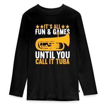 Euphonium Euphoniumspieler - Teenager Premium Bio Langarmshirt - Schwarz - Vorne - AI Model Kid Female (0cm)