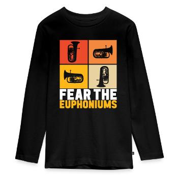 Euphonium Euphonist - Teenager Premium Organic Long Sleeve Shirt - black - Front - AI Model Kid Female (0cm)