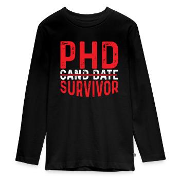Phd Candidate Survivor 12 - Teenager Premium Bio Langarmshirt - Schwarz - Vorne - AI Model Kid Female (0cm)