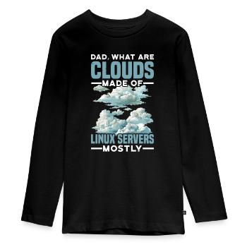 What Are Clouds Made Of, Linux Servers Mostly 31 - Teenager Premium Organic Long Sleeve Shirt - black - Front - AI Model Kid Female (0cm)