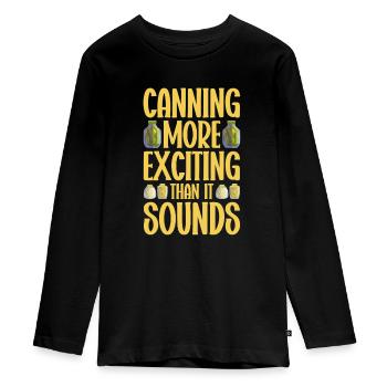 Mise en conserve Mise en conserve - T-shirt manches longues Premium Ado - noir - Devant - AI Model Kid Female (0cm)