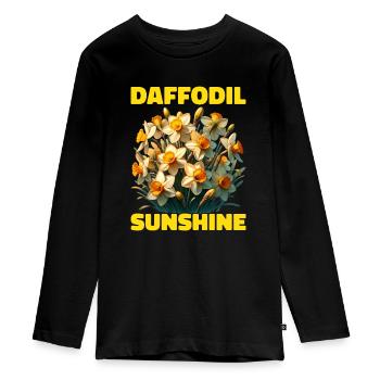 Jonquilles Fleur Jonquille Jonquille - T-shirt manches longues Premium Ado - noir - Devant - AI Model Kid Female (0cm)