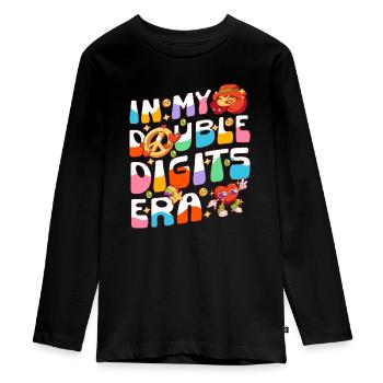 10 Years Old 10th Birthday - Teenager Premium Organic Long Sleeve Shirt - black - Front - AI Model Kid Female (0cm)