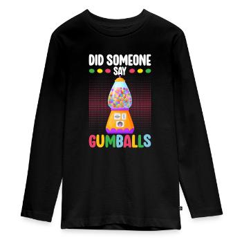 Machine à chewing-gum Machine à chewing-gum - T-shirt manches longues Premium Ado - noir - Devant - AI Model Kid Female (0cm)