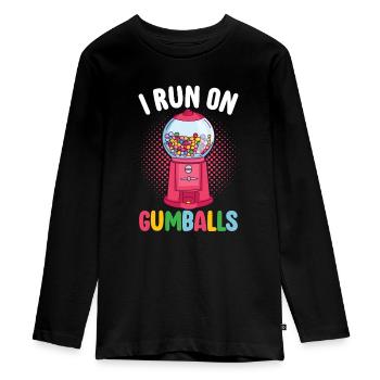 Machine à chewing-gum Machine à chewing-gum - T-shirt manches longues Premium Ado - noir - Devant - AI Model Kid Female (0cm)