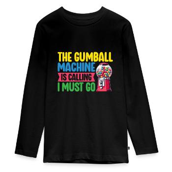 Machine à chewing-gum Machine à chewing-gum - T-shirt manches longues Premium Ado - noir - Devant - AI Model Kid Female (0cm)
