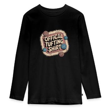 Diy-teppich Lustiger Teppich Tufting - Teenager Premium Bio Langarmshirt - Schwarz - Vorne - AI Model Kid Female (0cm)