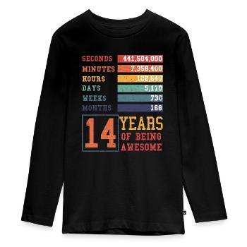 14 Jahre alt! Geburtstagsgeschenk 14. Geburtstag - Teenager Premium Bio Langarmshirt - Schwarz - Vorne - AI Model Kid Female (0cm)