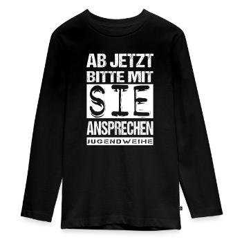 Jugendweihe - Jugendweihe 2026 - Teenager Premium Bio Langarmshirt - Schwarz - Vorne - AI Model Kid Female (0cm)
