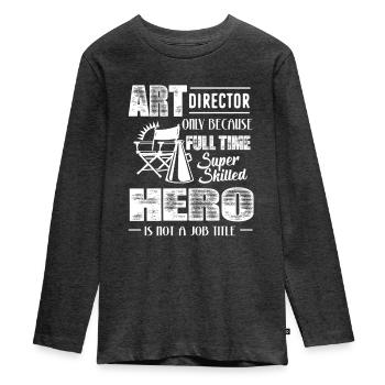 Art Director Art Director Job - Teenager Premium Organic Long Sleeve Shirt - heather anthracite - Front - AI Model Kid Female (0cm)