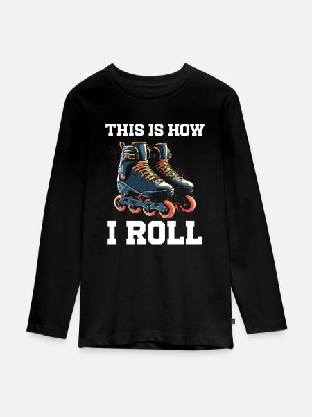 Inline Skating Rollerblading Inline Skates - Teenager Premium Bio Langarmshirt - Schwarz