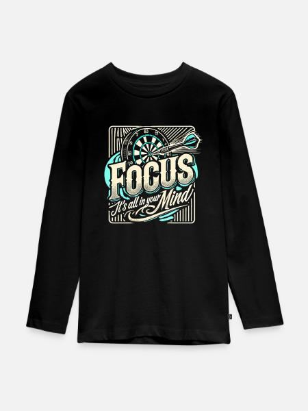 Konzentration - alles im Kopf - Teenager Premium Bio Langarmshirt - Schwarz