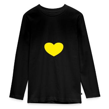 Le cœur jaune ! - T-shirt manches longues Premium Ado - noir - Devant - AI Model Kid Female (0cm)