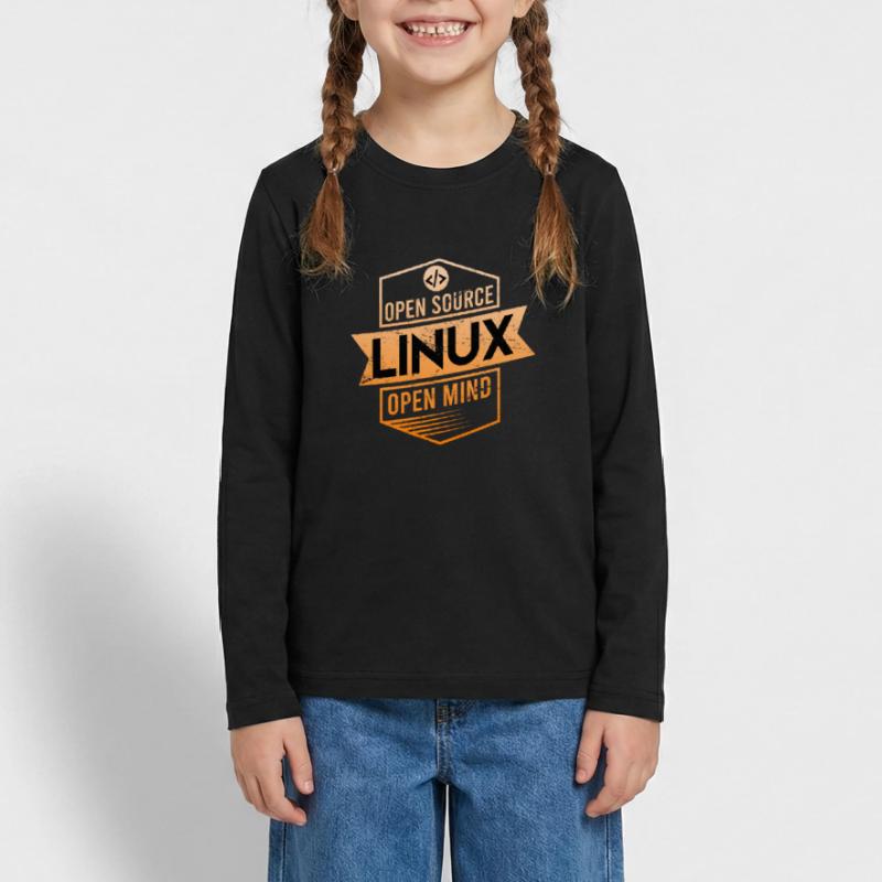 Système d’exploitation Open Source Open Mind Linux T-shirt manches longues Premium Ado