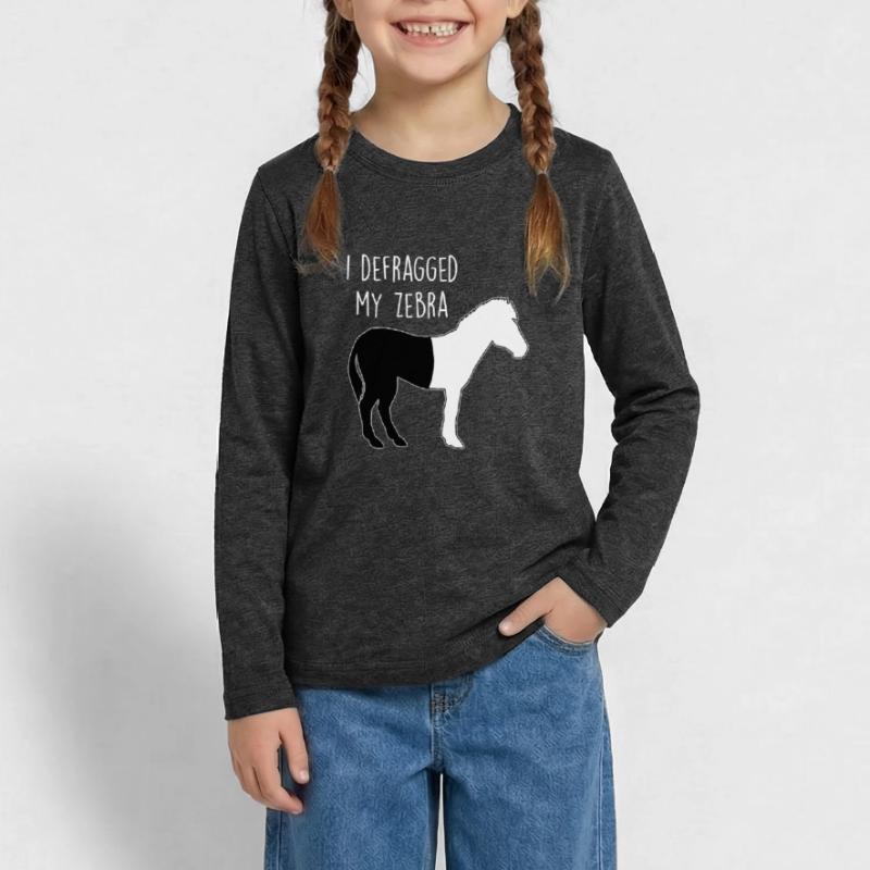 I defragged my Zebra Coder Informaticien Hacker T-shirt manches longues Premium Ado