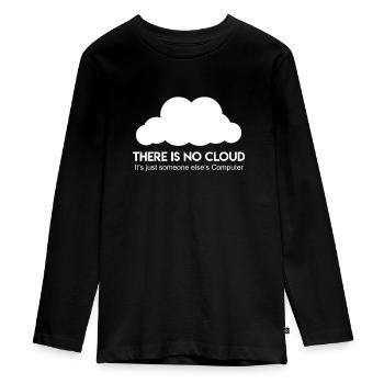 Server Cloud Spruch Informatiker Coder - Teenager Premium Bio Langarmshirt - Schwarz - Vorne - AI Model Kid Female (0cm)