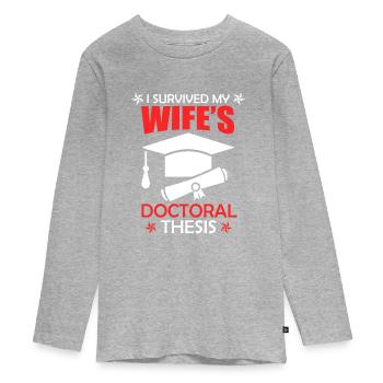 Thèse de doctorat 2022 Dissertation Épouse a survécu - T-shirt manches longues Premium Ado - gris chiné - Devant