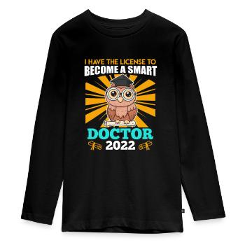 Doctorat 2022 Doctorat Thèse de doctorat - T-shirt manches longues Premium Ado - noir - Devant - AI Model Kid Female (0cm)