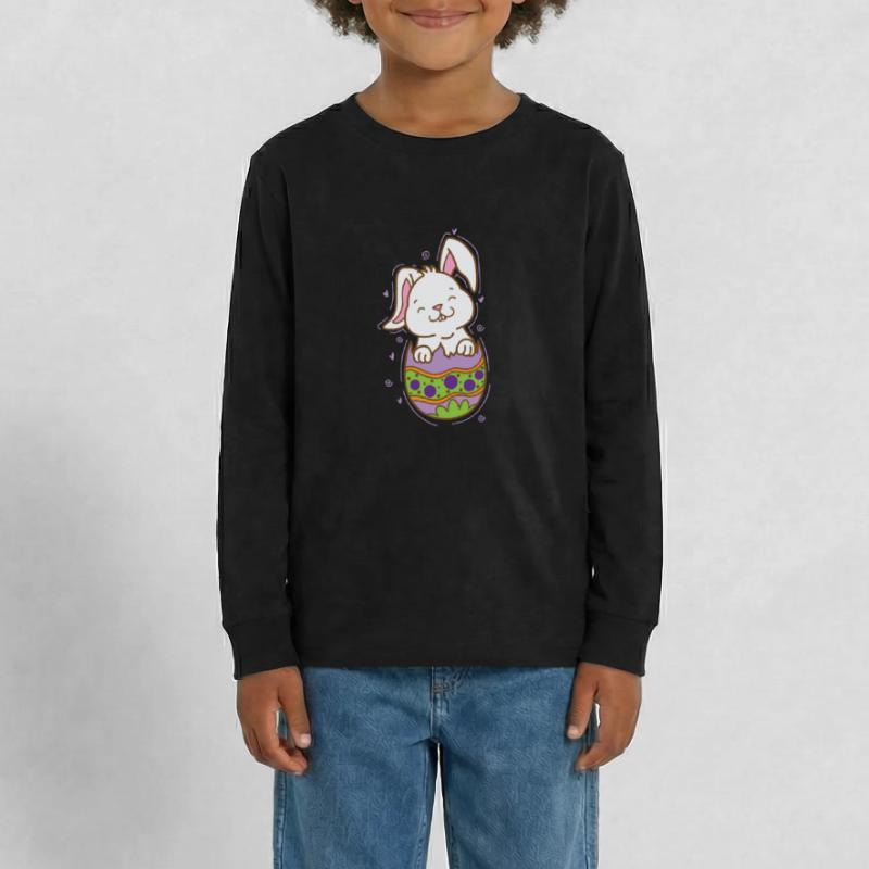 Easter bunny hatching from an easter egg Teenager Premium Organic Long Sleeve Shirt