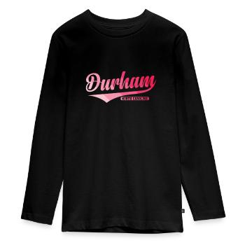 Durham, une ville de Caroline du Nord, aux États-Unis ; - T-shirt manches longues Premium Ado - noir - Devant - AI Model Kid Female (0cm)