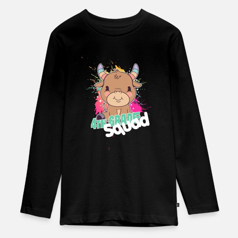 4th Grade Squad, Fourth Grader - Teenager Premium Bio Langarmshirt - Schwarz