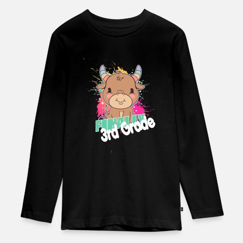 Finally 3rd Grade, Second Grader - Teenager Premium Bio Langarmshirt - Schwarz