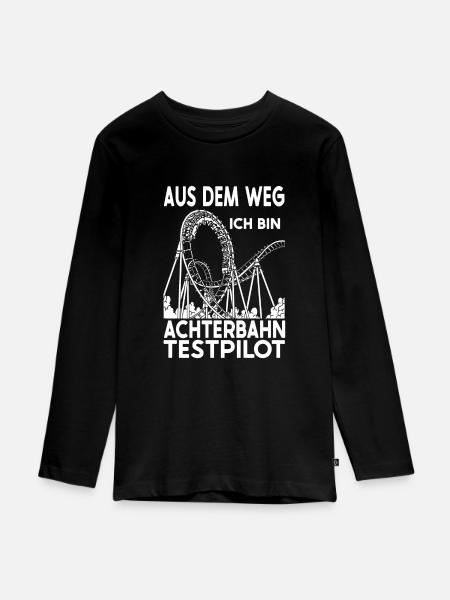 Achterbahn Freizeitpark Rollercoaster - Teenager Premium Bio Langarmshirt - Schwarz