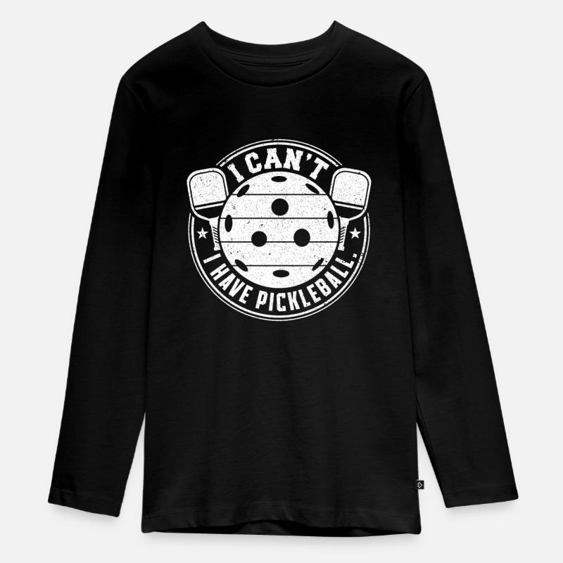 Giocatori di pickleball - Maglia a maniche lunghe ecologica premium per ragazzi - nero