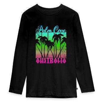 Palm Cove Australia - Teenager Premium Bio Langarmshirt - Schwarz - Vorne - AI Model Kid Female (0cm)