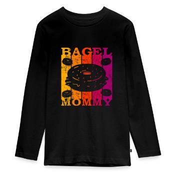Bagel Mommy - Teenager Premium Bio Langarmshirt - Schwarz - Vorne - AI Model Kid Female (0cm)