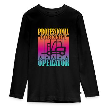 Professional Forklift Operator - Teenager Premium Bio Langarmshirt - Schwarz - Vorne - AI Model Kid Female (0cm)