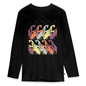 Gottesanbeterin Insekt - Teenager Premium Bio Langarmshirt - Schwarz - Vorne - AI Model Kid Female (0cm)