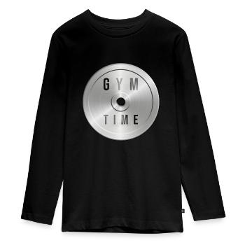 Hantel Hanteln - Teenager Premium Bio Langarmshirt - Schwarz - Vorne - AI Model Kid Female (0cm)
