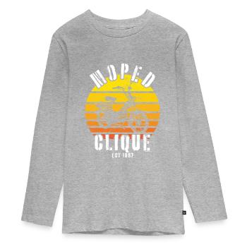 Moped Clique Scooter Mokick Two-Wheeler Driver 1987 - Teenager Premium Organic Long Sleeve Shirt - heather grey - Front