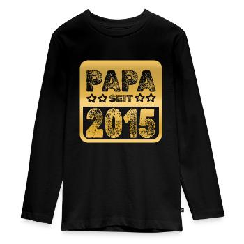 2015 - Teenager Premium Bio Langarmshirt - Schwarz - Vorne - AI Model Kid Female (0cm)