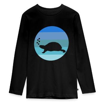 Tortue de mer Créature marine Tortue rétro - T-shirt manches longues Premium Ado - noir - Devant - AI Model Kid Female (0cm)