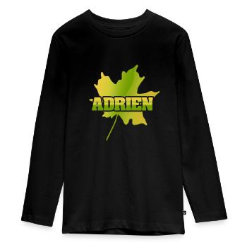 Geschenk für Adrien - Teenager Premium Bio Langarmshirt - Schwarz - Vorne - AI Model Kid Female (0cm)