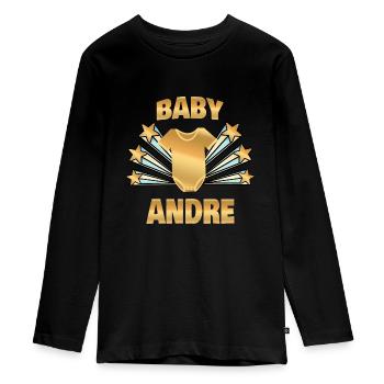 Andre - Teenager Premium Organic Long Sleeve Shirt - black - Front - AI Model Kid Female (0cm)