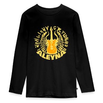 Geschenk für Aleyna - Teenager Premium Bio Langarmshirt - Schwarz - Vorne - AI Model Kid Female (0cm)