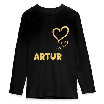 Cadeau pour Artur - T-shirt manches longues Premium Ado - noir - Devant - AI Model Kid Female (0cm)
