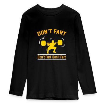Nicht furzen! - Geschenk - Teenager Premium Bio Langarmshirt - Schwarz - Vorne - AI Model Kid Female (0cm)